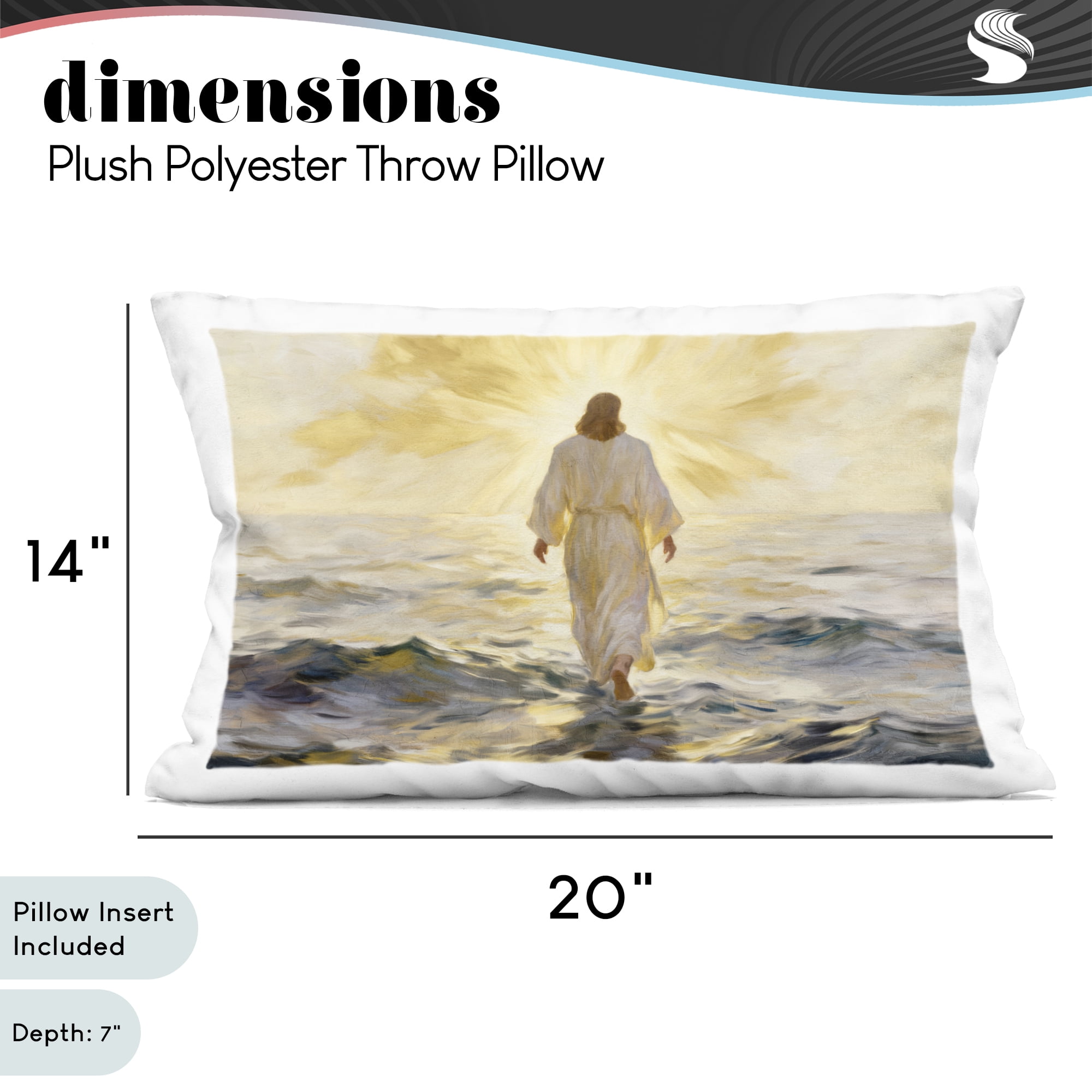 Stupell Industries Golden Walk Spiritual Figure Decorative Printed Throw Pillow, design by Kim Allen, 14 x 7 x 20
