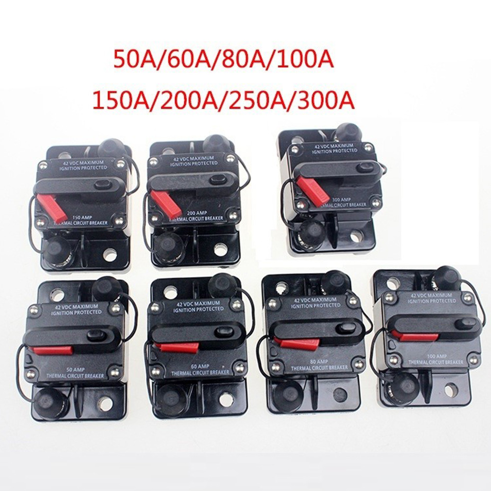 300A AMP Circuit Breaker Dual Battery IP67 Waterproof 12V 24V Fuse Manual Reset Car Circuit