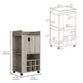 thumbnail image 4 of Modern Grey Bar Cart With Cabinet, 6 Built-in Wine , , Living Space Equipment Cabinet & Characteristic, Engineered Wood, 4 of 4