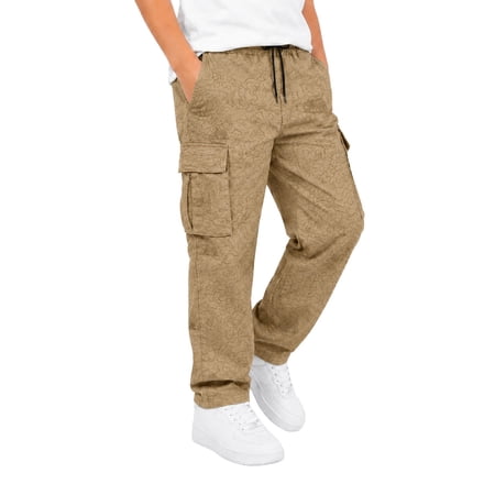 Boys Pants Pocketed Drawstring Elastic Camouflage Print Cargo Trousers Breathable Streetwear 5-6 Years