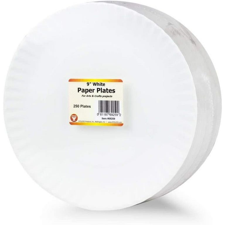 BalyFovin Paper Plates - Uncoated White Plate - Use for Foodware, Events,  Activities, Crafts Projects and More - Environmentally Friendly -  Recyclable and Disposable - 9-Inches - 250 Pack 
