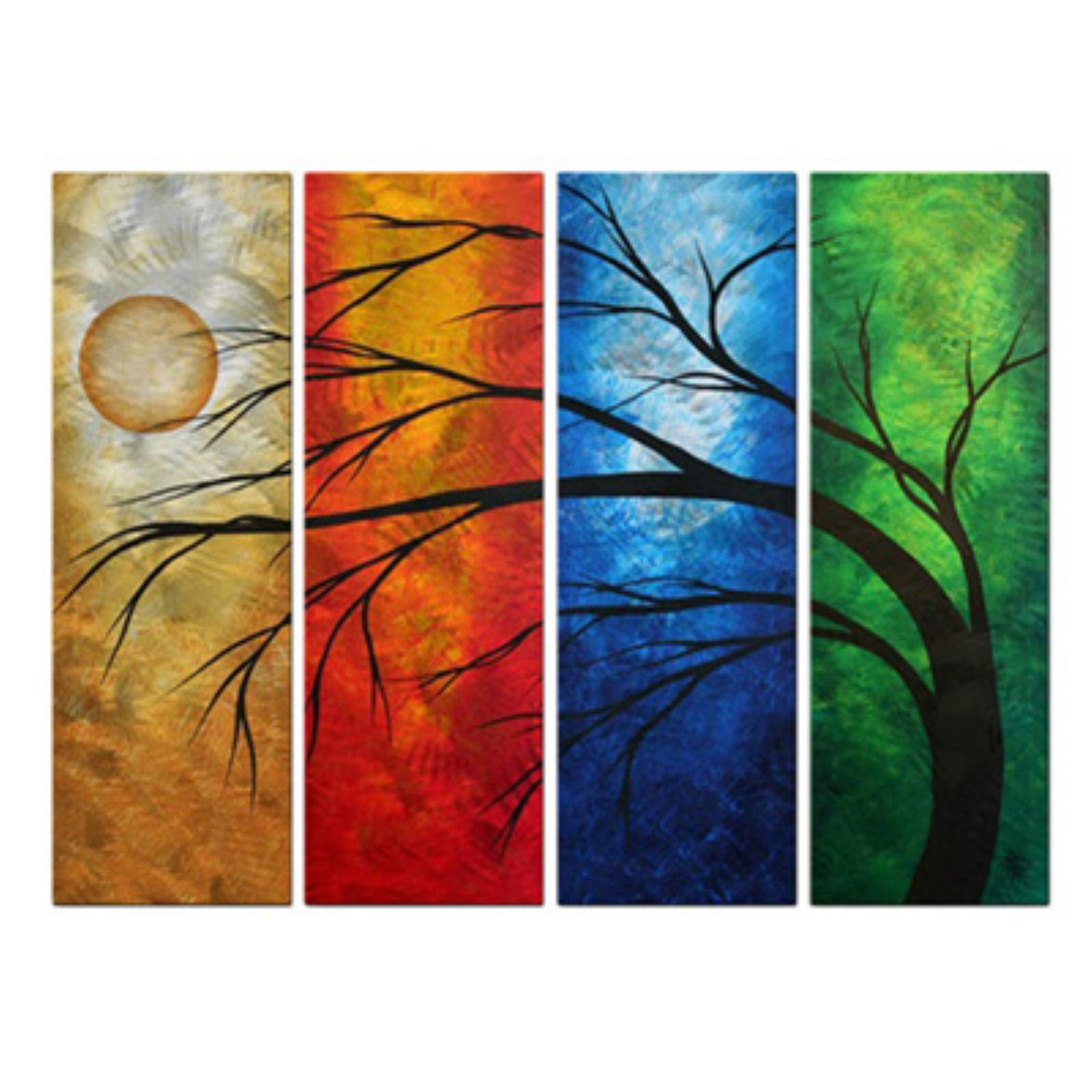 In Living Color Metal Wall Art Set of 4 35W x 23.5H in.