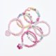 thumbnail image 2 of Juego de pulseras de cuentas de colores hechas a mano con colgante de flor de nube de amor, pulsera de joyería para niños, 2 of 6