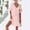 Pink, variant on Women's Summer Casual V-Neck Short Sleeve Dress with Pockets and Ruffle Trim