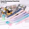 thumbnail image 5 of 18Pcs Mechanical Pencil Set, Colorful Mechanical Pencils with 1 Cute Case, 9Pcs Pastel Mechanical Pencils 0.5mm with 400Pcs HB Lead Refills and 4 Erasers for Writing, Drawing, Sketching, 5 of 8
