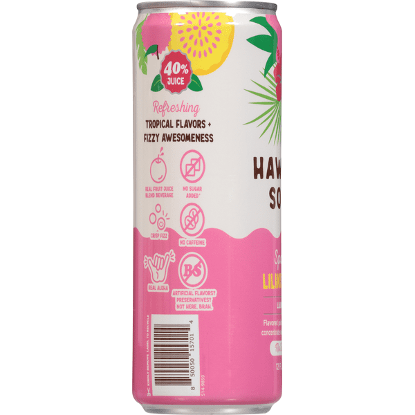 Pack Of 12) Hawaiian Soda Co Juice Sparkling Lilikoi Lychee 12 Fo