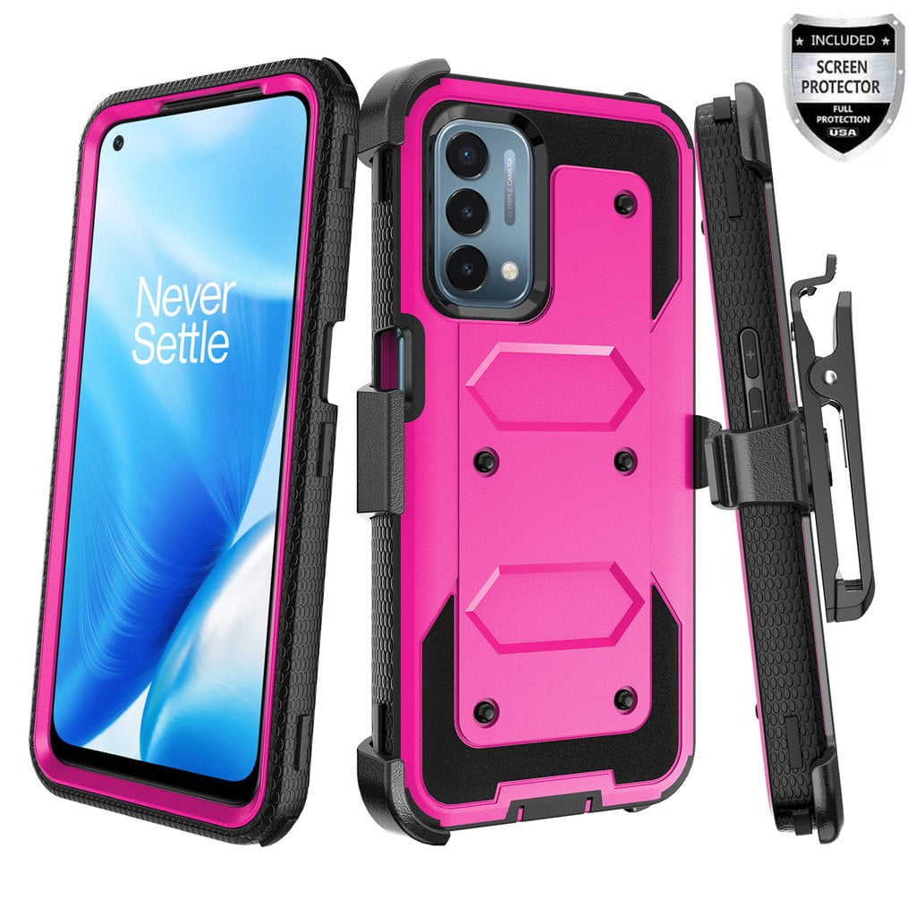 Case for OnePlus N200 Belt Clip Holster Kickstand Shock Proof Phone Case [Built in Screen