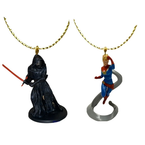 Avengers Captain Capt Marvel & Kylo Ren 3” Ornament Pvc Figure Figurine Charm New
