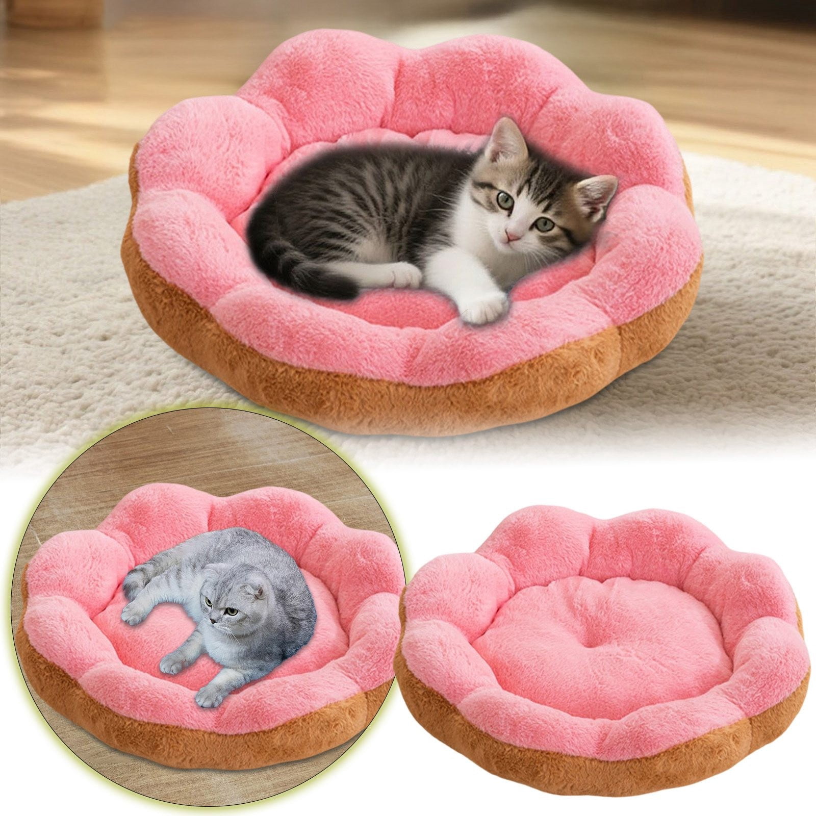 Heated Pet Bed for Cats and Dogs Cozy Winter Warmer Cushion with Soft Fabric