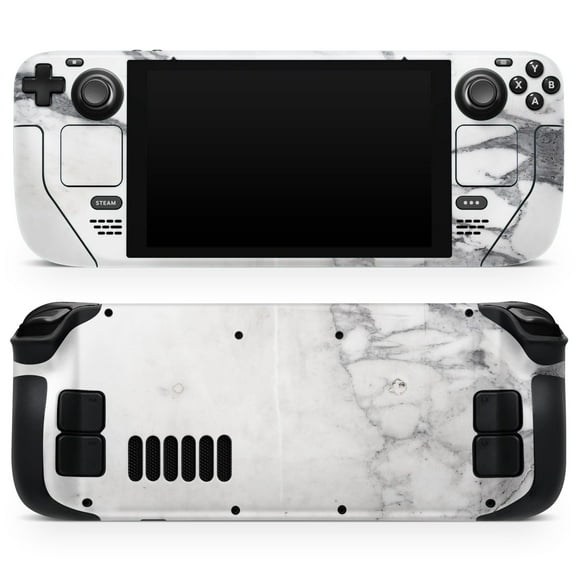 Design Skinz - Compatible with Steam Deck - Skin Decal Protective Scratch-Resistant Removable Vinyl Wrap Cover - White & Grey Marble Surface V3