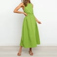 thumbnail image 3 of Fridja Robe Longue Décontractée Sans Manches Col Rond Couleur Unie pour Femmes, 3 of 8