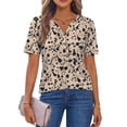 thumbnail image 4 of Fantaslook Womens Blouses Dressy Casual Tops Summer Short Sleeve V Neck Shirts Business Work Blouses, 4 of 10