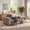 Camel, variant on Kelyda 72" Boneless Convertible Loveseat Sofa Bed, Pull Out Futon Couch with Storage & Cupholder, Black