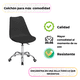 thumbnail image 2 of Set De 2 Sillas De Oficina Color Negro Komfort Estilo Eames Con Ruedas, 2 of 5
