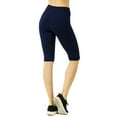 thumbnail image 3 of Sofra Women & Plus Wide Wastband Active Stretch Workout 21" Cotton Biker Shorts (S-3XL), 3 of 4