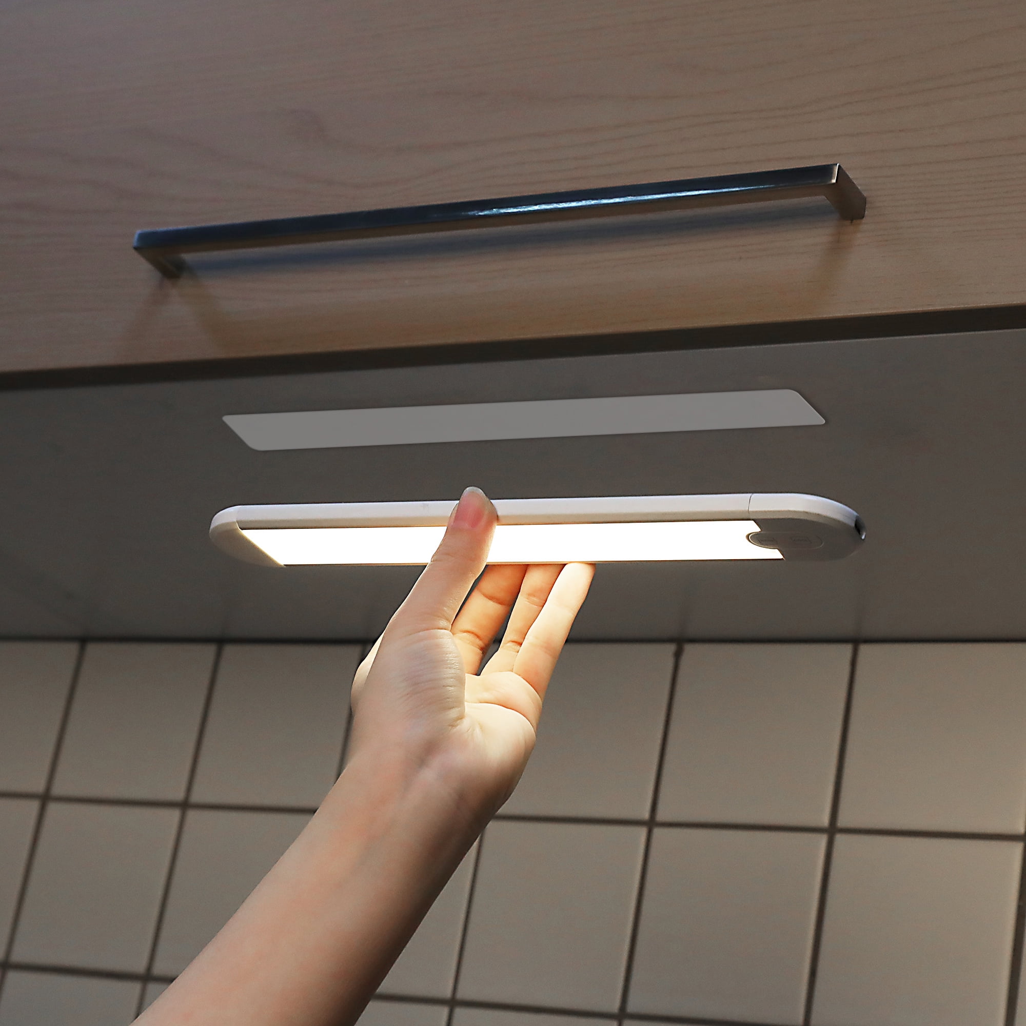 (2 pack) Great Value LED 100-Lumens 10-inch Rechargeable Touch Activated Under Cabinet Light