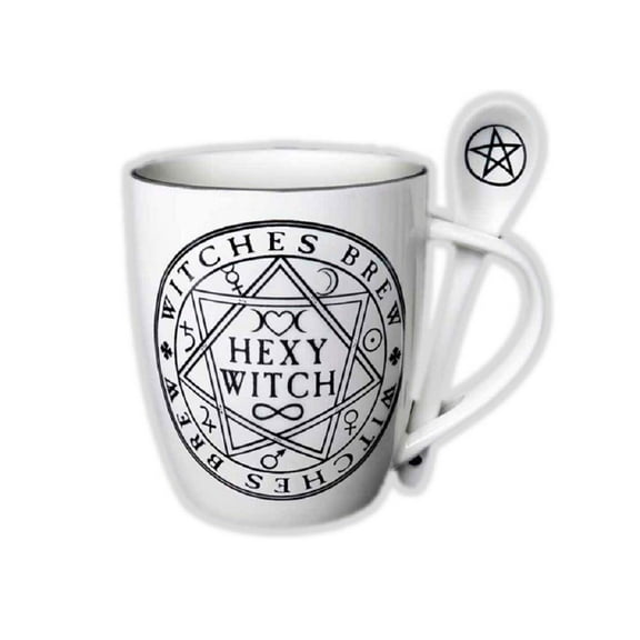 Pacific Giftware Witches Brew Hexy Witch Mug and Spoon by Alchemy England