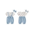thumbnail image 2 of BemeyourBBs Newborn Baby Girl 4th of July Clothes Baby Girls Independent Day Summer Clothes 0 3 6 9 12 18 Months Patriot USA Flag Print Romper Fake Two-Piece Short Sleeve Bodysuit Jumpsuit Headband, 2 of 9