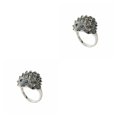 thumbnail image 4 of Jumpingount Anillo de erizo con diamantes de imitación para mujer, regalos de boda, fiesta de cumpleaños, anillo de joyería de animales plata 9 2piezas, 4 of 6