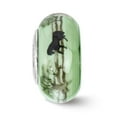 thumbnail image 3 of FB Jewels Ster.Silver Reflections Hand Painted Horse on Green Fenton Glass Bead, 3 of 3