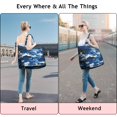thumbnail image 5 of Blue White Camo Digital Shapes Pattern Travel Tote Bags for Women Carry On,Large Weekender Bags for Women Travel,Multi Functional Duffle Bag for Work,Shopping,Sports, 5 of 5