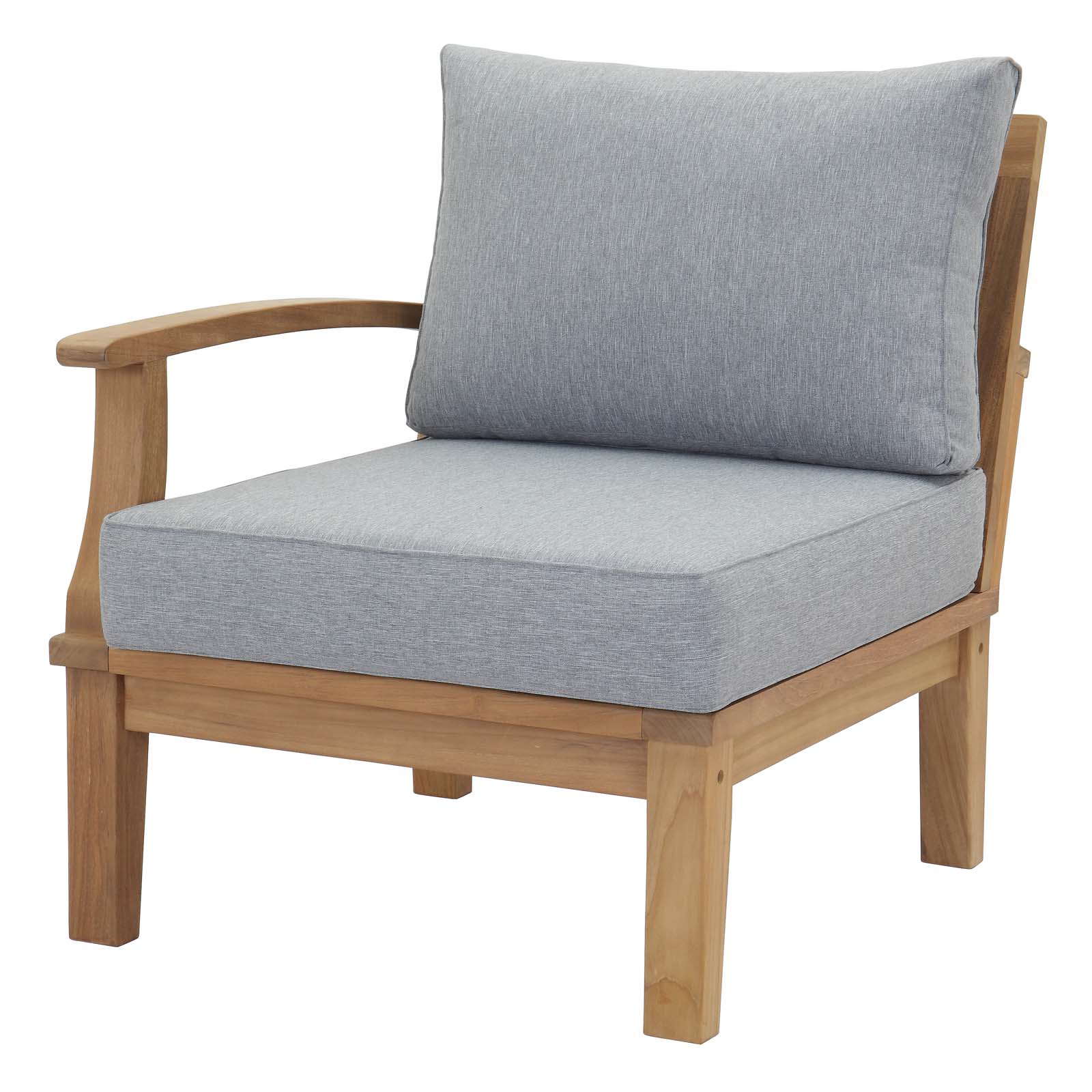 Modern Contemporary Urban Design Outdoor Patio Balcony Garden Furniture Lounge Chair Set, Wood, Grey Gray Natural - image 2 of 6