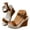 Brown, variant on Rokment Women's Wedge High Heels Dressy Sandals Stylish Casual Suede Open Toe Ankle Strap Espadrilles Chunky Extra Heeled Dress Summer Shoes for Ladies Black Size 6