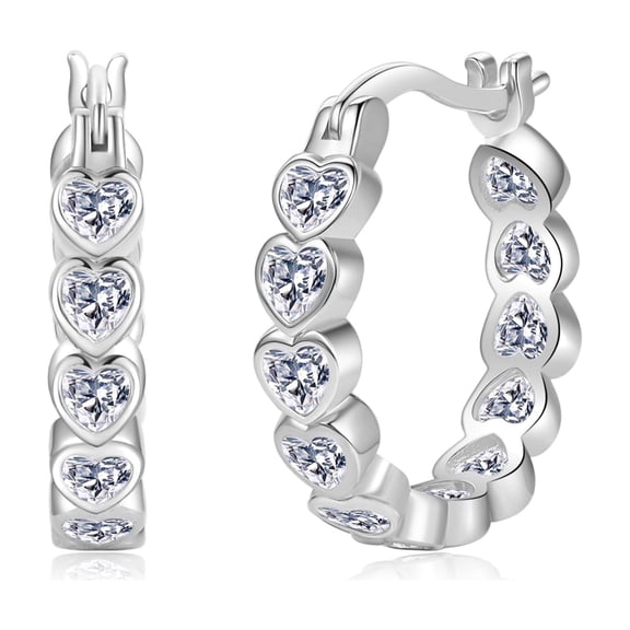 YEUOYEA Small Heart Hoop Earrings for Women, Twisted Huggie Hoop Earrings, 925 Sterling Silver Post, Jewelry Gifts
