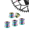 thumbnail image 3 of Tornillos de plato de bicicleta Cola 4x tornillos de rueda de cadena de disco doble simple aleación de titanio, 3 of 7