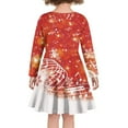 thumbnail image 3 of Renewold Comfy Soft Swing Twirl Skater Dresses for Kids Christmas Holiday High Waistline Pleated Girls Dress Clothing Special Occasion Snowflake Notes Princess Midi Dress Size M, 3 of 4