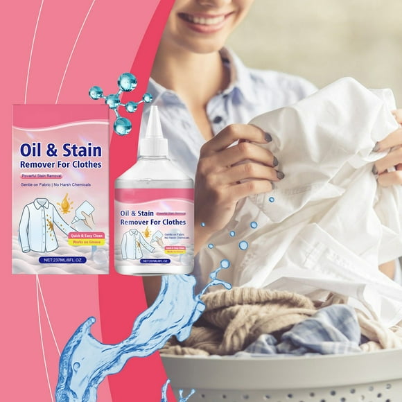 Xihbxyly Limpiador Desengrasante para Ropa, Quitamanchas de Aceite de 237 Ml, Protege Telas y Preserva El Color, Multiusos, Neutraliza Olores, Diseño a Prueba de Fugas, Esencial para La Colada, Tamañ