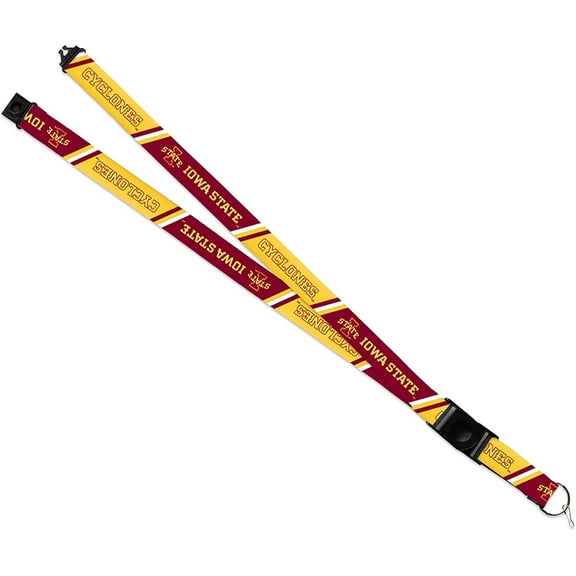 Iowa State University Cyclones Lanyard Keychain Double Sided 18 Inch Button Clip Safety Breakaway