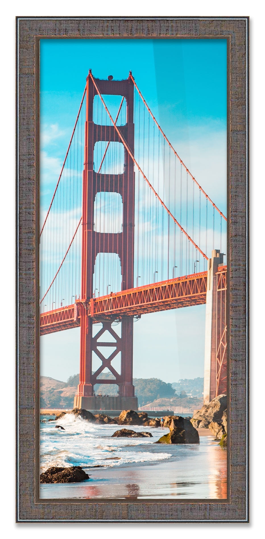 With Acrylic Front and Foam Board Back Details about   12x24 Stately Pewter Wood Picture Frame 