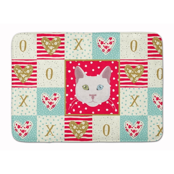 Khao Manee Cat Love Machine Washable Memory Foam Mat Red