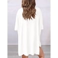 thumbnail image 2 of Women's two-piece casual suit summer casual loose shirt cycling shorts match airport travel wear White M, 2 of 6