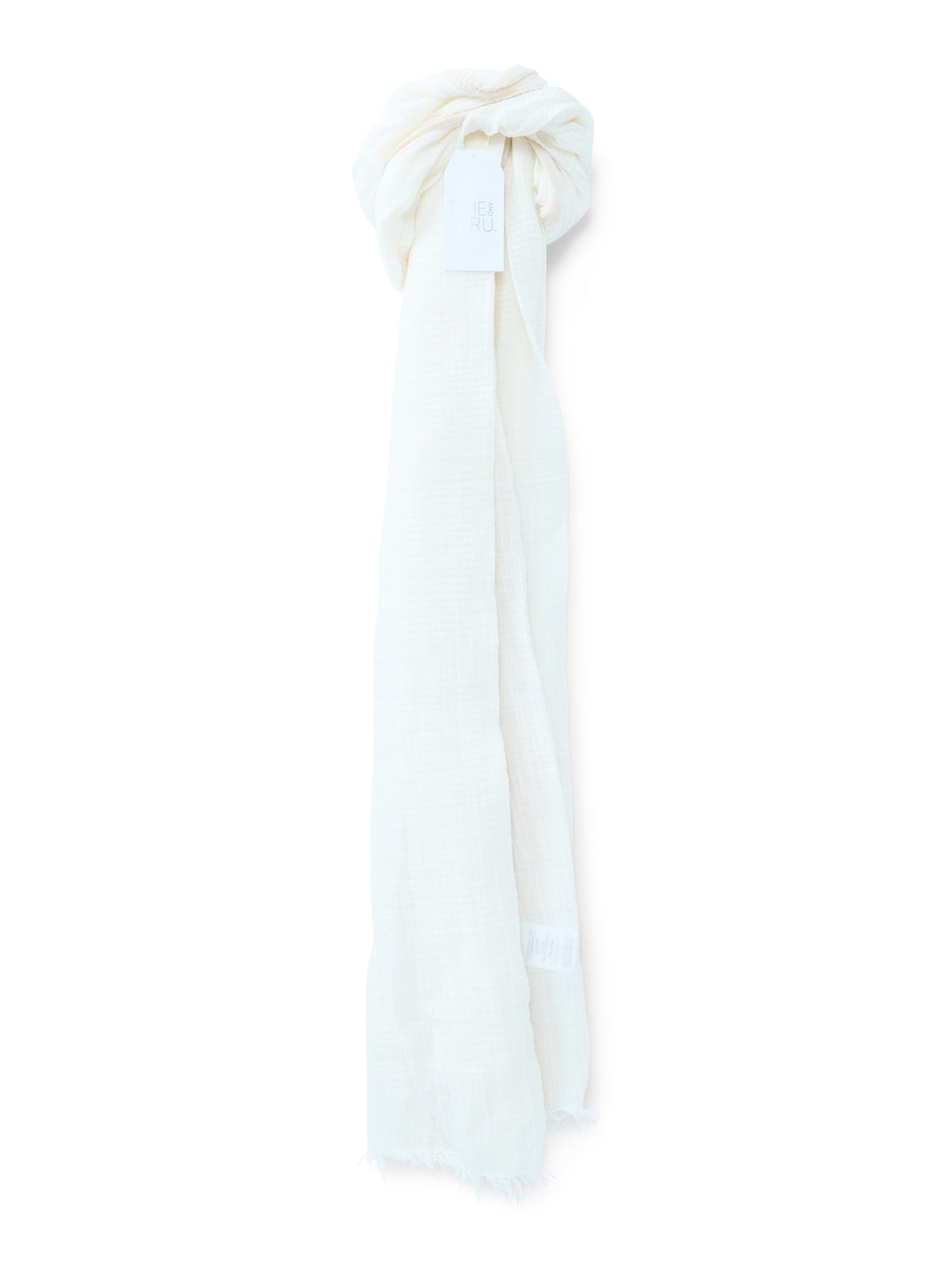 Time and Tru Women's Winter Crinkle Scarf - Semi-Sheer and Lightweight