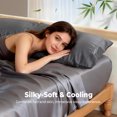 thumbnail image 3 of COOKEY Pillow Cases King Size Set of 2, Rayon Derived from Bamboo Pillowcases, Breathable & Cooling Pillow Covers with Envelope Closure, Dark Gray, 20*36inches, 3 of 8