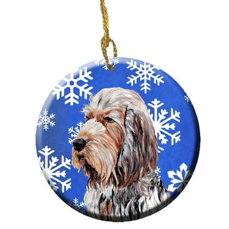 Otterhound Winter Snowflakes Ceramic Ornament SC9780CO1