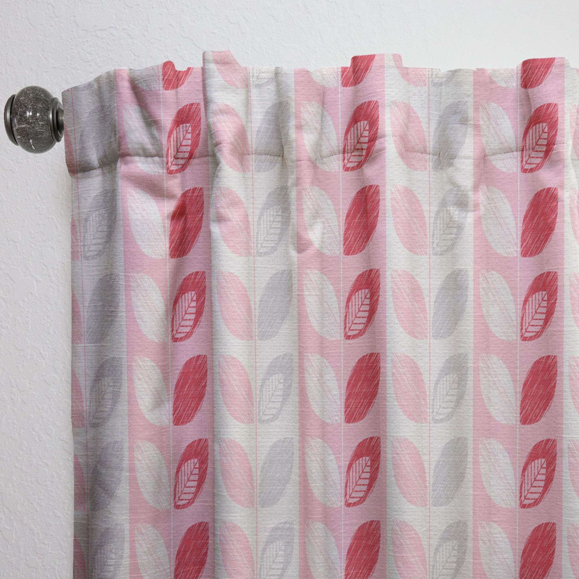 Designart 'Botanical Retro Pattern Design I' Mid-Century Modern Curtain Panel