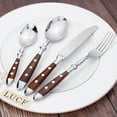 thumbnail image 5 of Classic Elegant Resin Rivets Handle Style Stainless Steel Western Cutlery 4 In 1 Set Delicate Utensils Dinnerware For Home, 5 of 5
