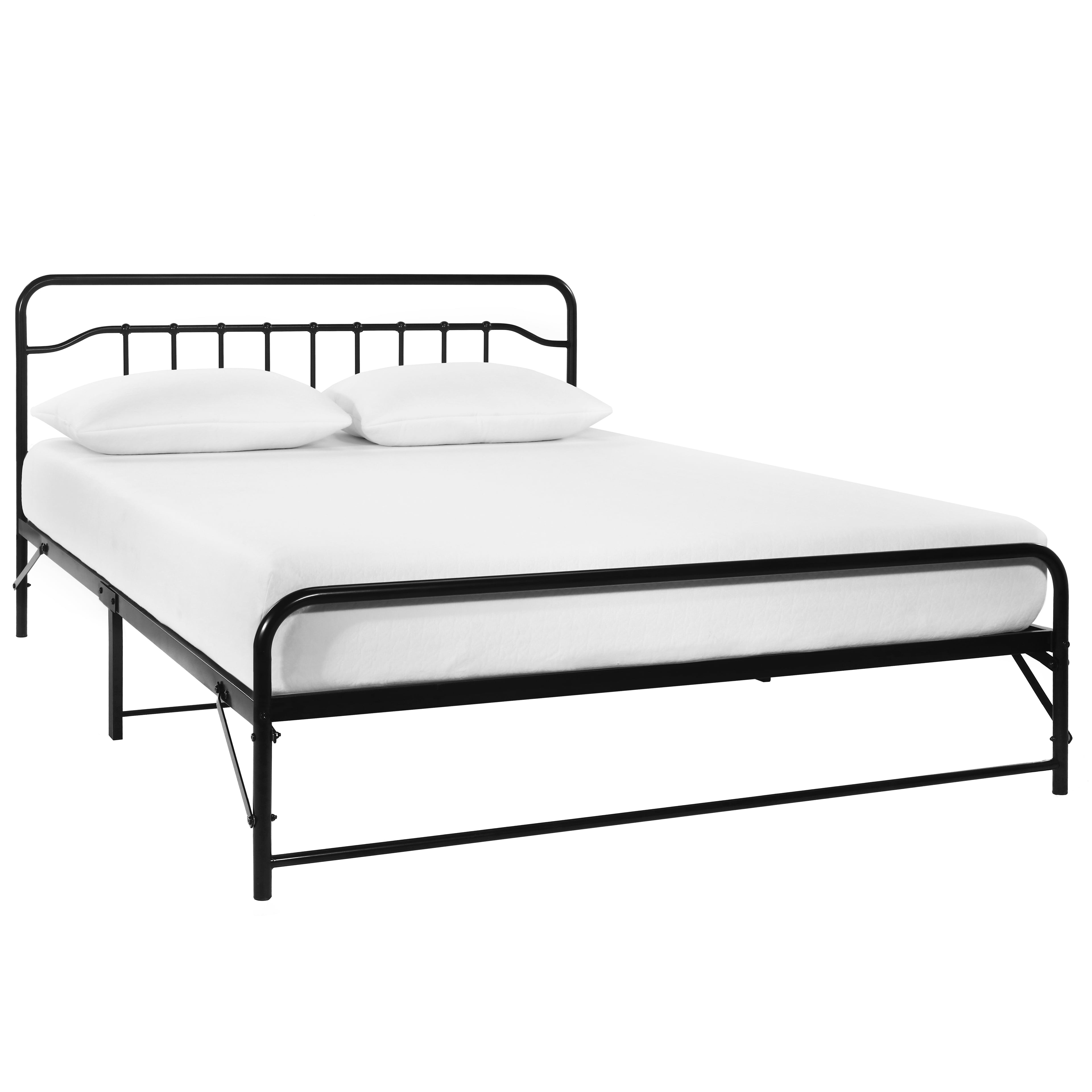 Best Price Mattress 12 Inch All-in-One Easy Setup Metal Platform Bed w/Steel slats and Headboard
