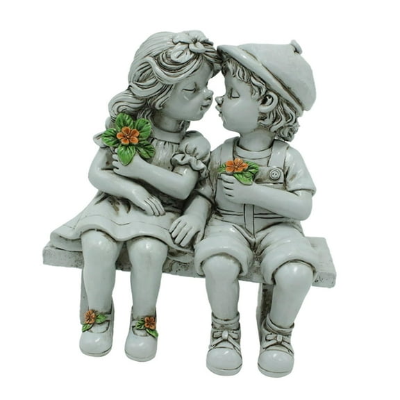 Vsenkes Boy and Girl Statue Valentine Gifts Garden Decoration for Flowerbed Home Desk