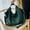 Green, variant on White Leather Women Half Moon Bags Large Capacity Hobo Shopper Bag Soft PU Crossbody Bag Casual Korean Female Tote Bags