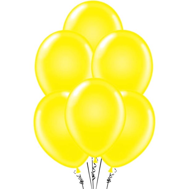 PMU Balloons 17 Inch PartyTex Yellow Premium Helium Quality Latex