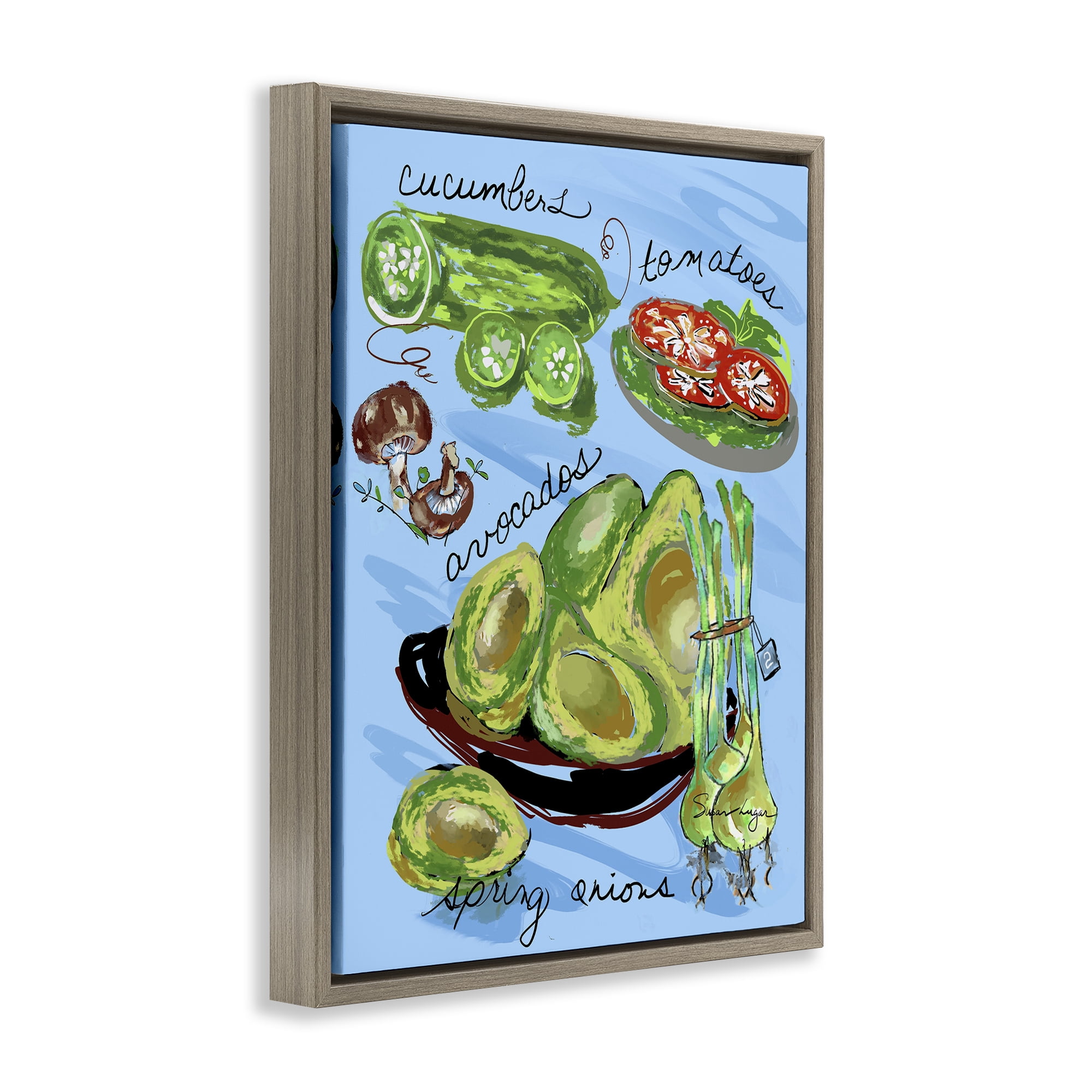 Stupell Industries Fresh Produce Collection Brown Framed Floater Canvas Wall Art, design by Susan Lugar