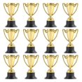 thumbnail image 1 of 12pcs Golden Mini Award Trophy Plastic Reward Prizes Decor Kindergarten Kids Gift Awards Trophy with Black Base for Competition Games, 1 of 3