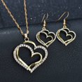 thumbnail image 3 of Yesbay Women Necklace Earrings Set ,Hollow Out Heart Shape Decor Prom Party Hanging Earrings Pendant ,Clavicle Necklace Wedding Dating Jewelry Set, 3 of 8