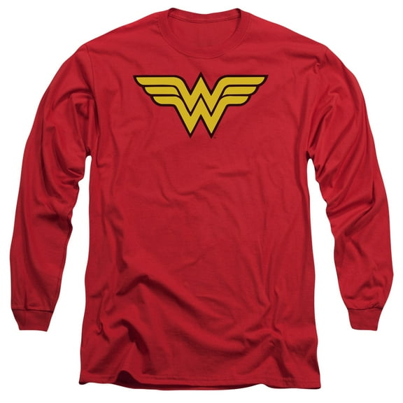 DC Comics Men's Wonder Woman Logo Long Sleeve Small Red