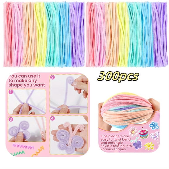300 Pcs Pipe Cleaners Craft, Pipe Cleaners Chenille Stem, Pipe Cleaners for Crafts, Pipe Cleaners Craft Supplies