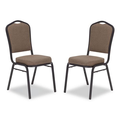 9300 Series Deluxe Upholstered Stack Chair, Fabric, Supports 500 lb, 19" Seat Ht, Natural Taupe Seat | Bundle of 2